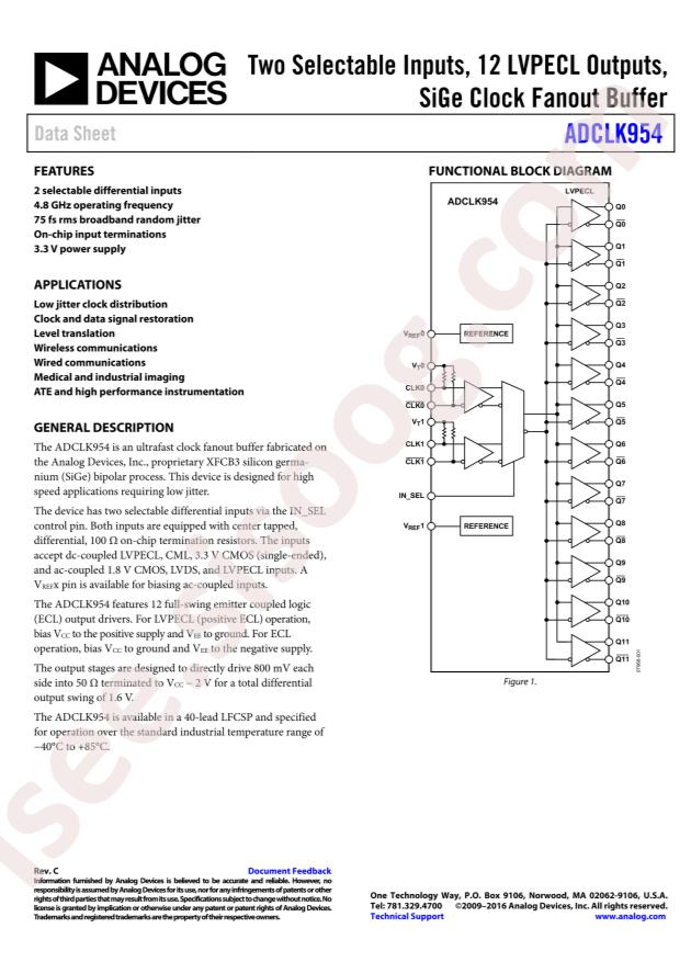 ADCLK954BCPZ