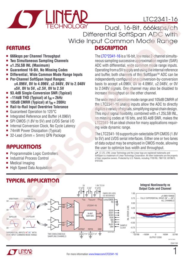 LTC2341CUH-16#TRPBF