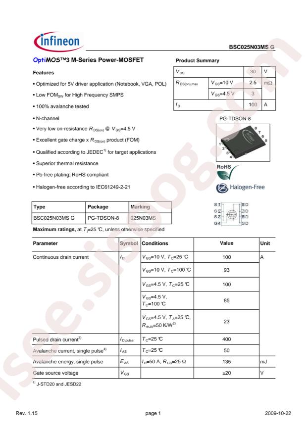 BSC025N03MS G