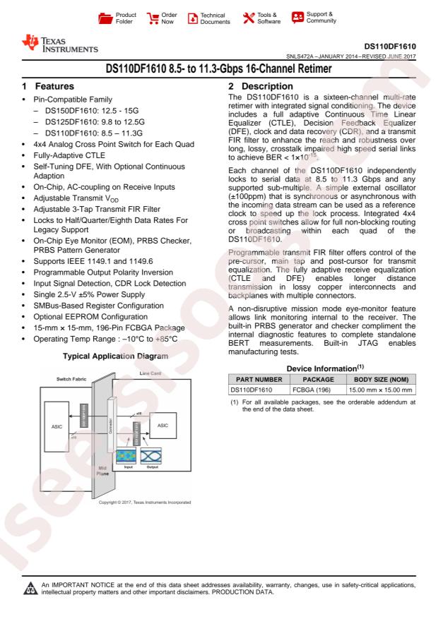 DS110DF1610FBE/NOPB