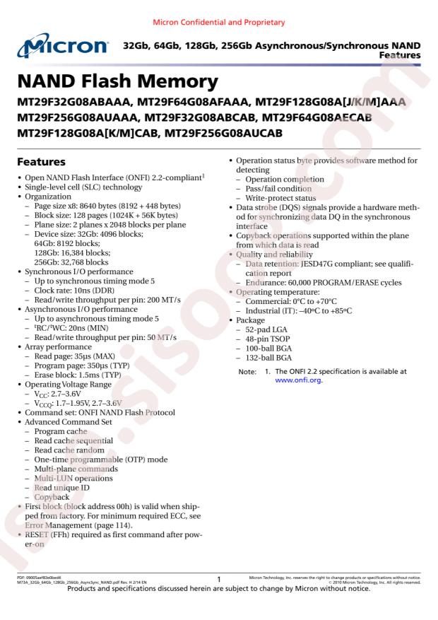 MT29F128G08AJAAAWP-ITZ:A