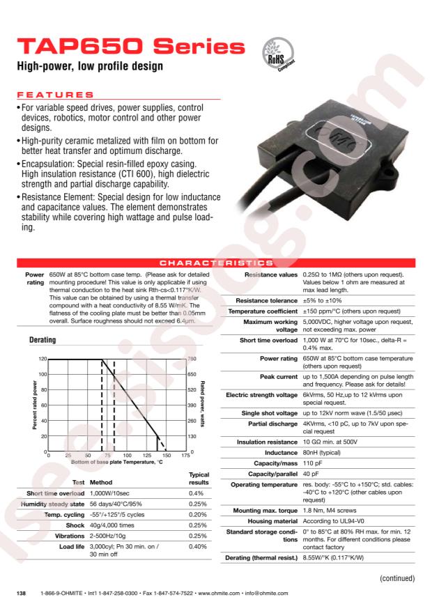 Ohmite TAP650J270E