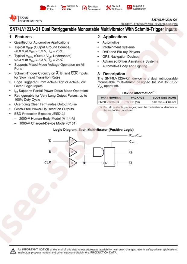 SN74LV123ATPWRQ1