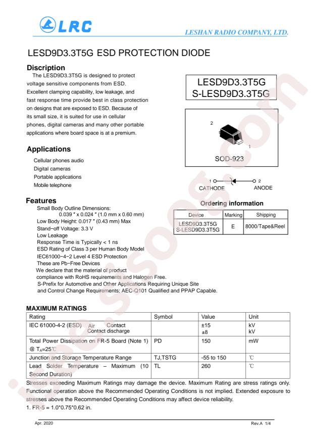 LESD9D3.3T5G