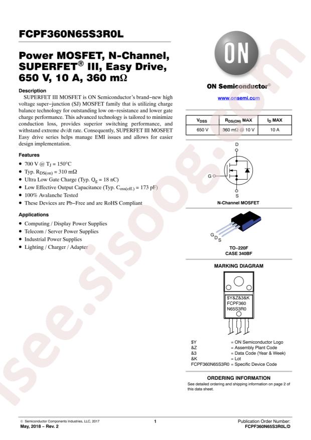 FCPF360N65S3R0L