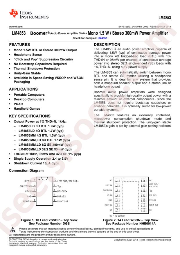 LM4853MM/NOPB
