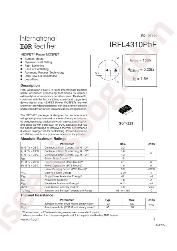 IRFL4310TRPBF