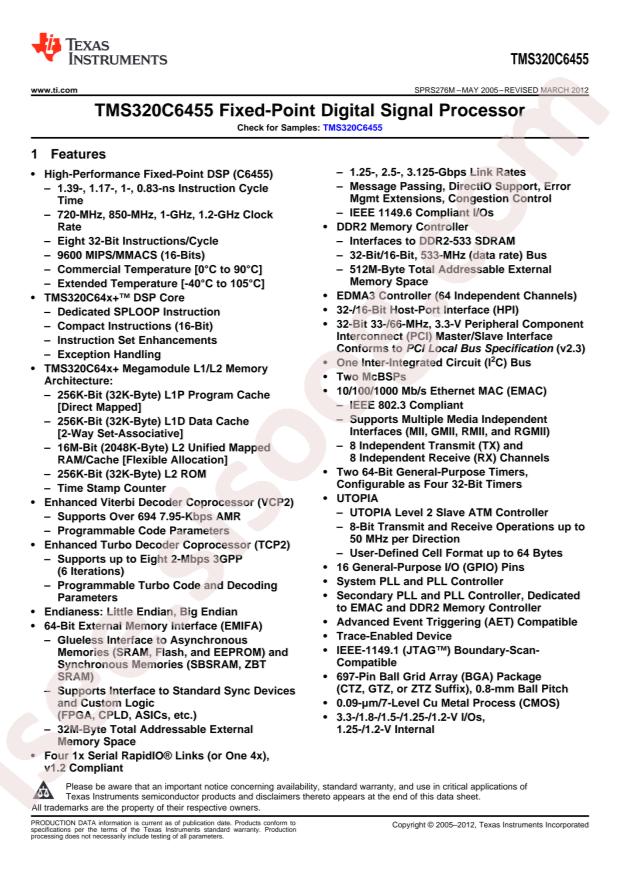 TMS320C6455BCTZ8