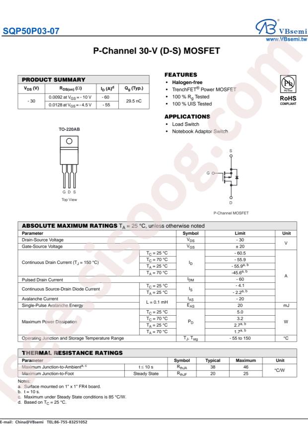 SQP50P03-07-VB