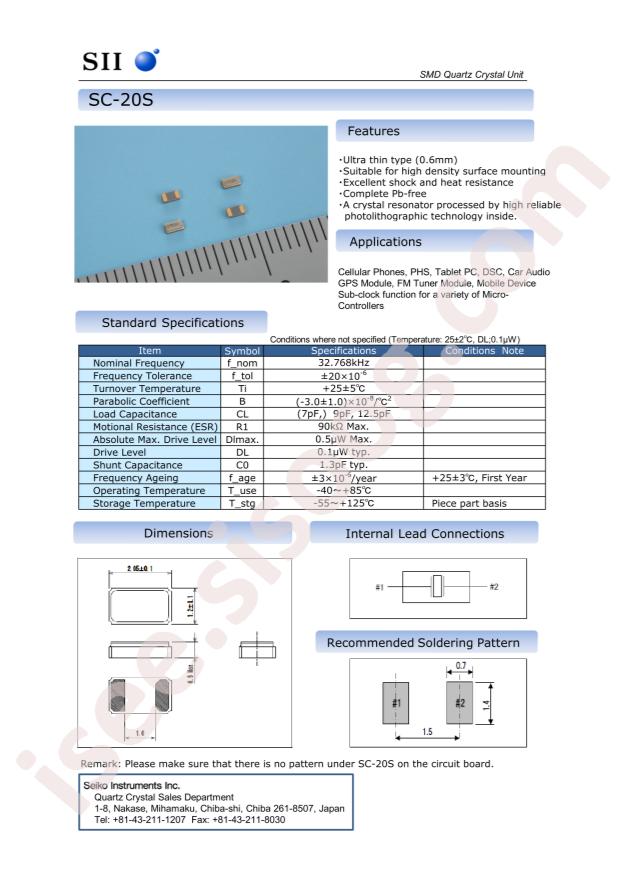 SC-20S,32.768kHz,20PPM,7pF