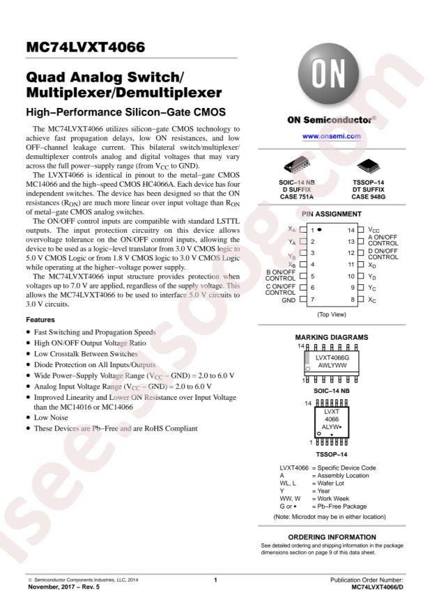 MC74LVXT4066DR2G