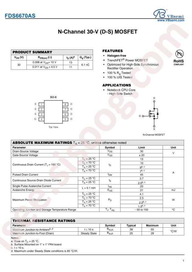 FDS6670AS-VB