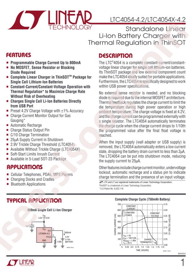 LTC4054ES5-4.2#TRPBF