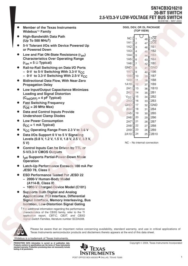 SN74CB3Q16210DGGR