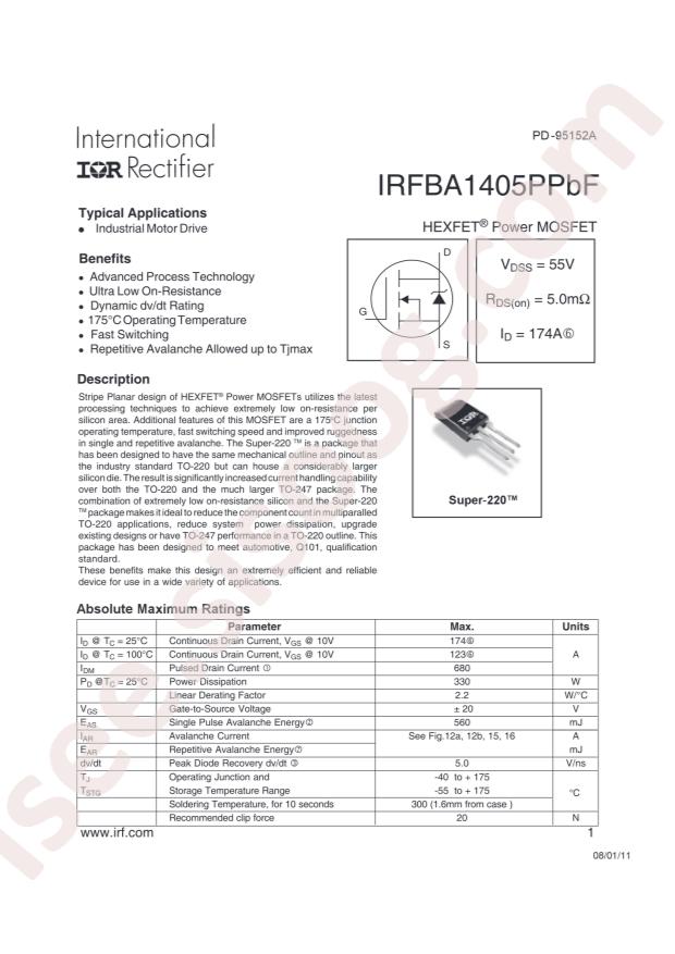 IRFBA1405PPBF