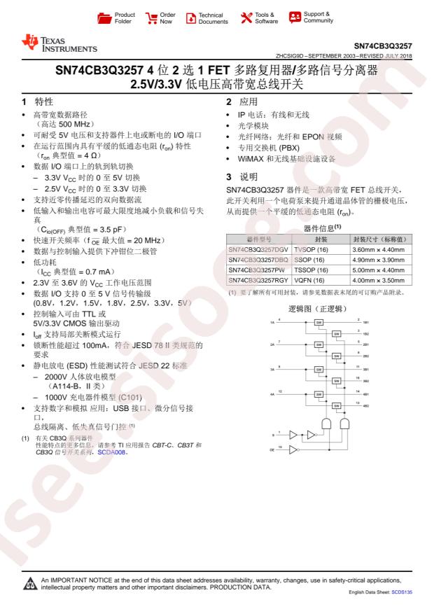 TI SN74CB3Q3257DGVR
