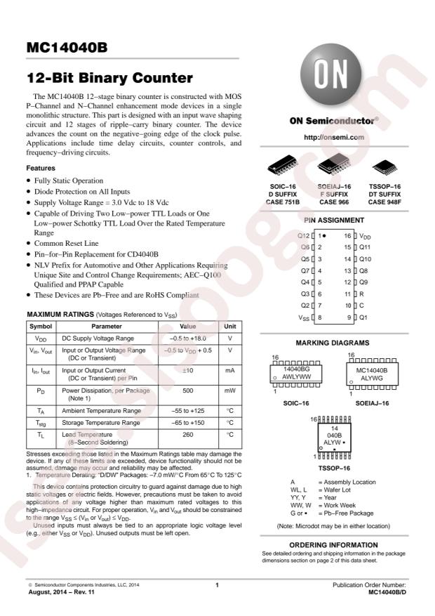 MC14040BDR2G