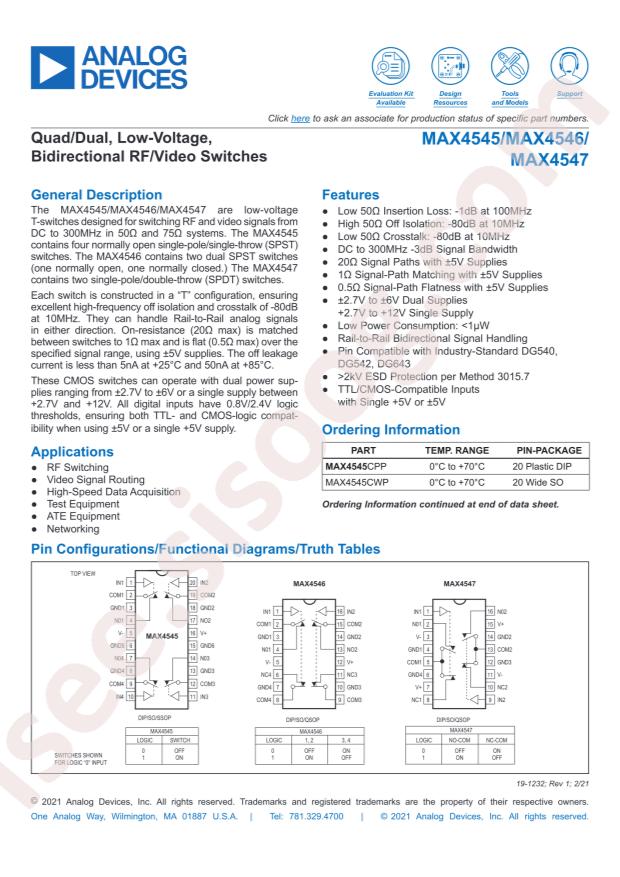 MAX4547ESE+