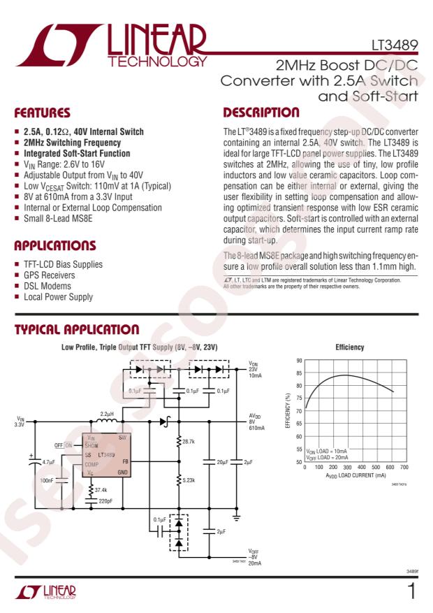 LT3489EMS8E#PBF