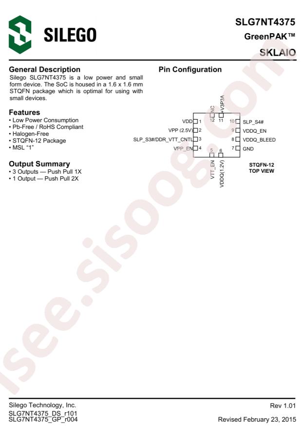 RENESAS SLG7NT4375V