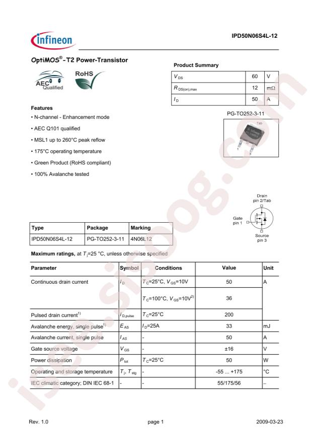 IPD50N06S4L-12