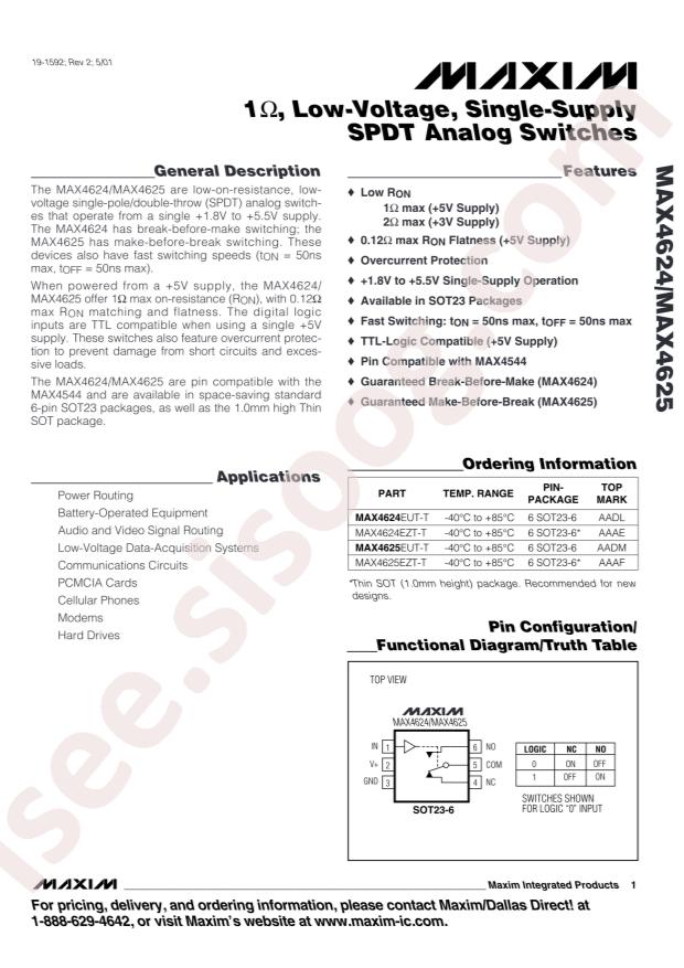 MAX4624EUT+T
