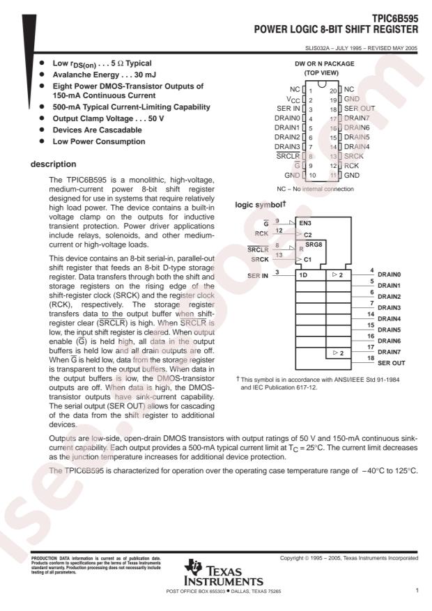 TPIC6B595DWR