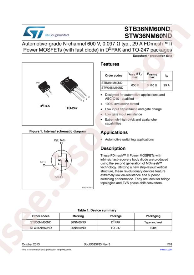 STB36NM60ND