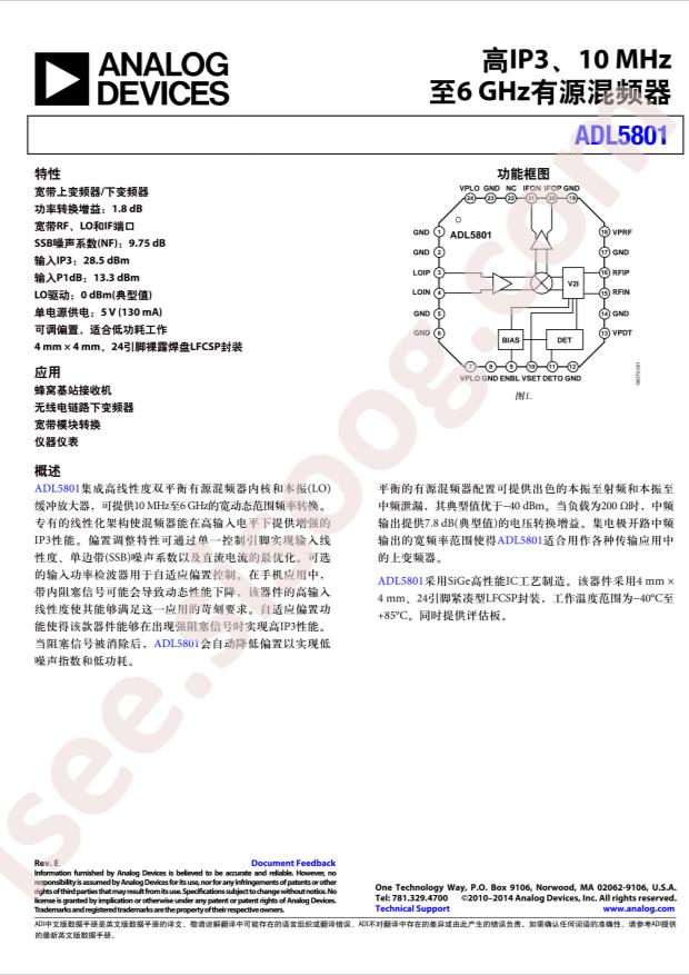 ADL5801ACPZ