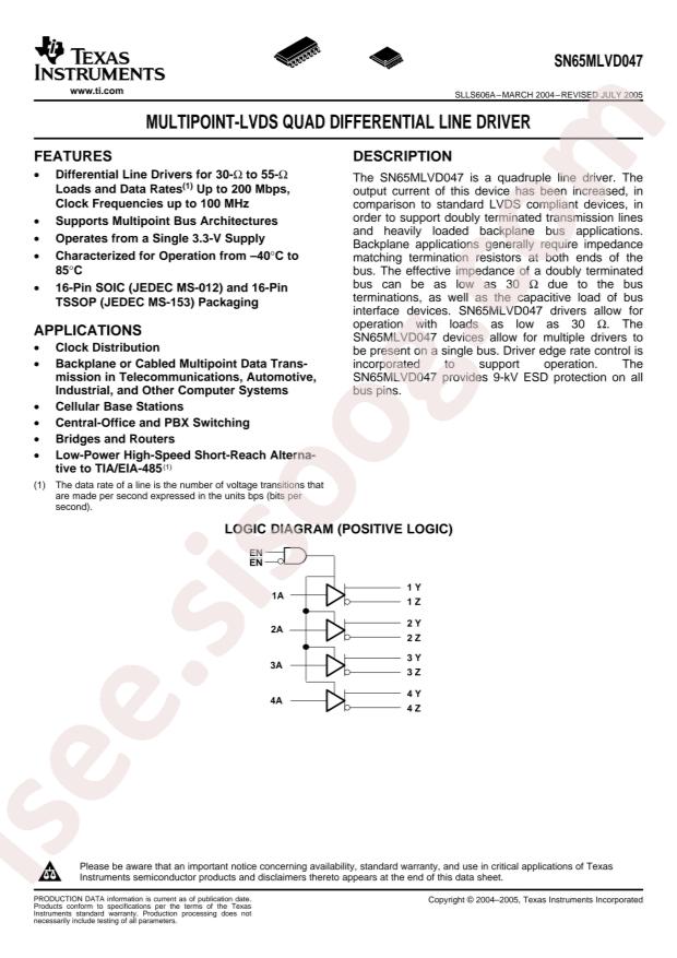 SN65MLVD047PW