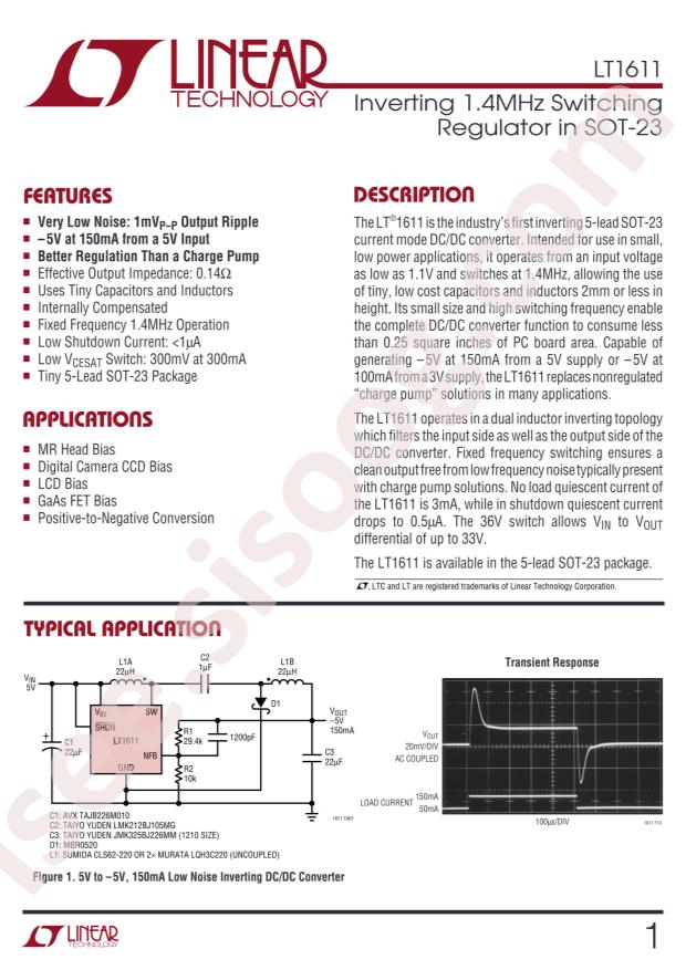 LT1611CS5#PBF