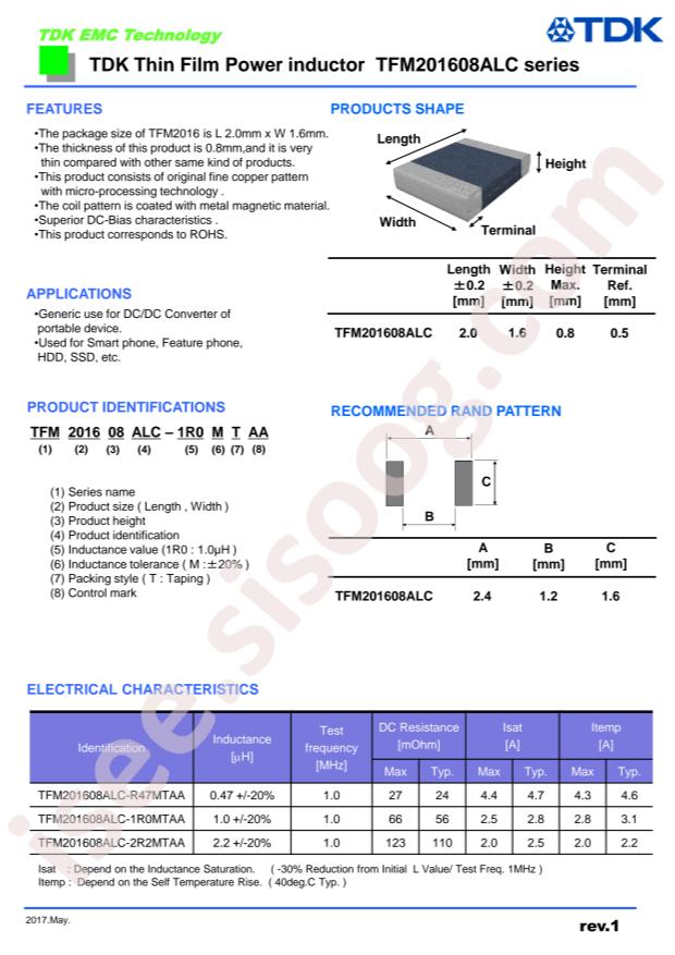 TFM201608ALC-1R0MTAA