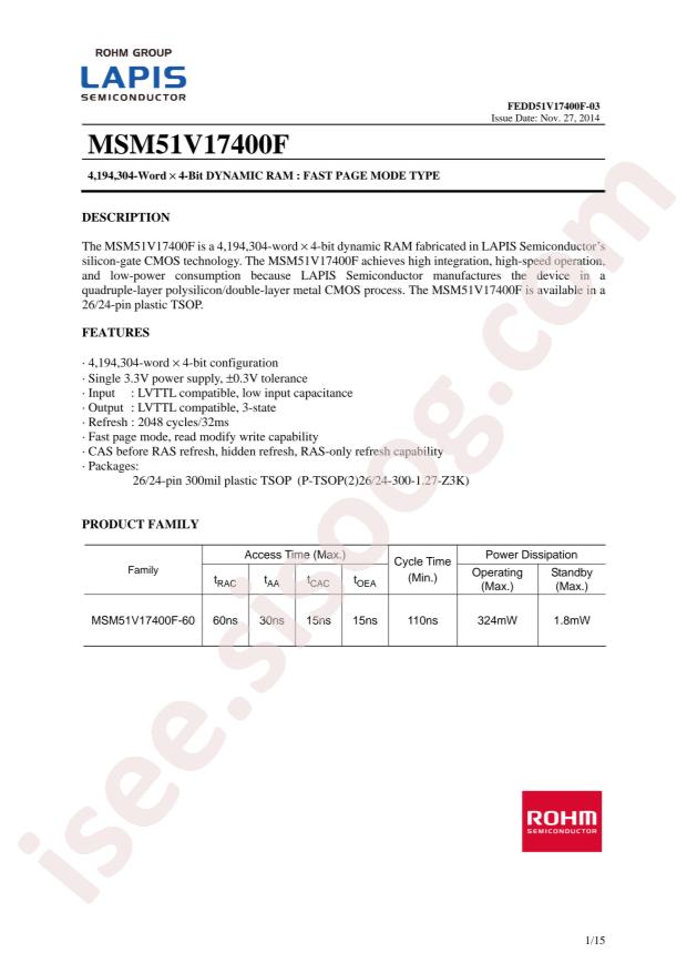 MSM51V17400F-60TDKX