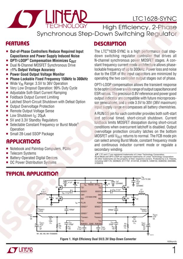 LTC1628CG-SYNC#TRPBF