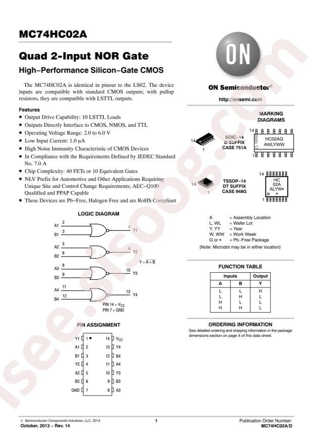 NLV74HC02ADR2G