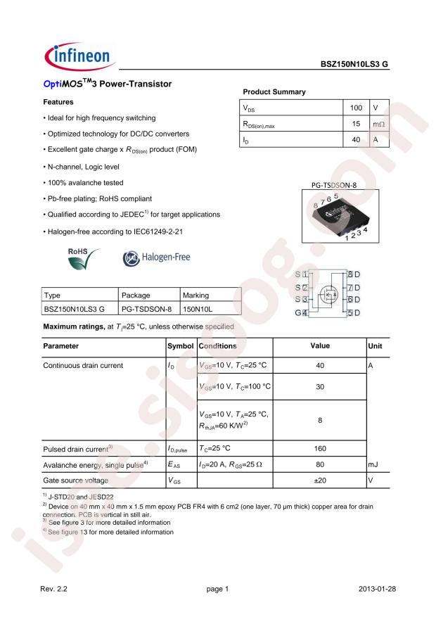 BSZ150N10LS3G