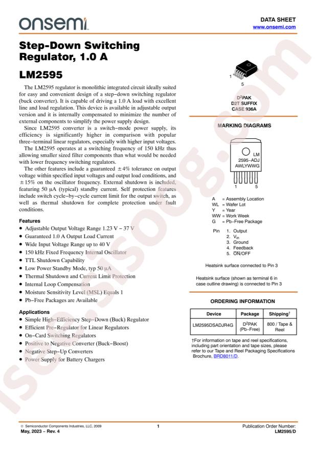 LM2595DSADJR4G