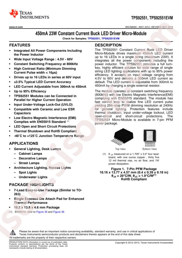 TPS92551TZ/NOPB