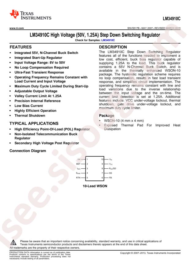 LM34910CSDE/NOPB
