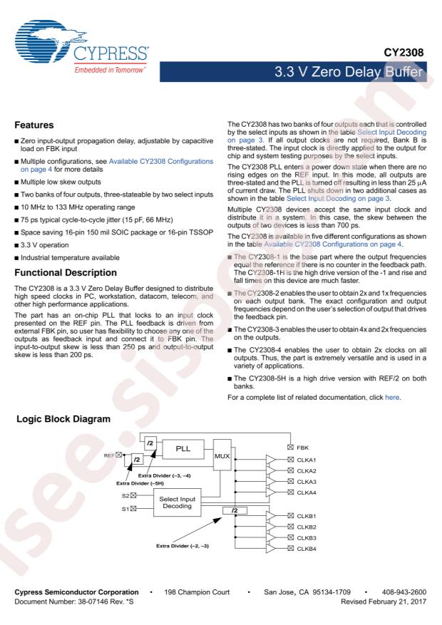 Infineon/CYPRESS CY2308SXC-1H