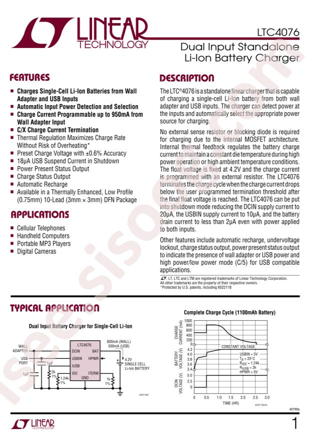 LTC4076EDD#PBF