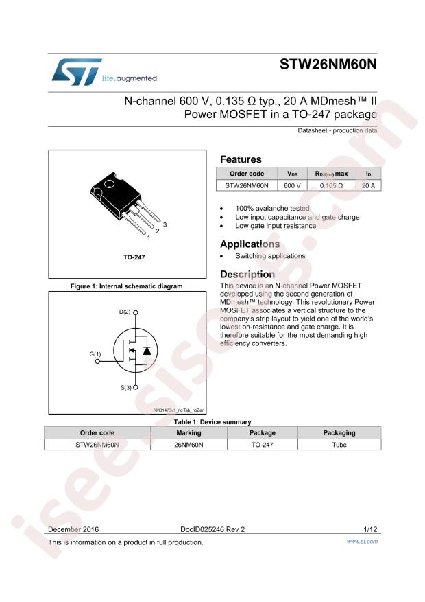 STW26NM60N