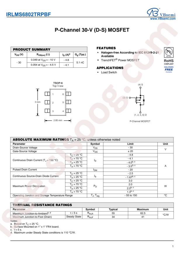 IRLMS6802TRPBF-VB