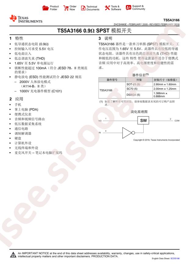 TS5A3166YZPR