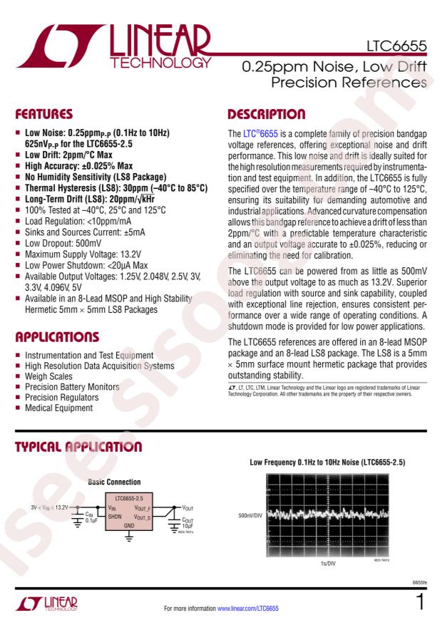 LTC6655CHMS8-1.25#PBF