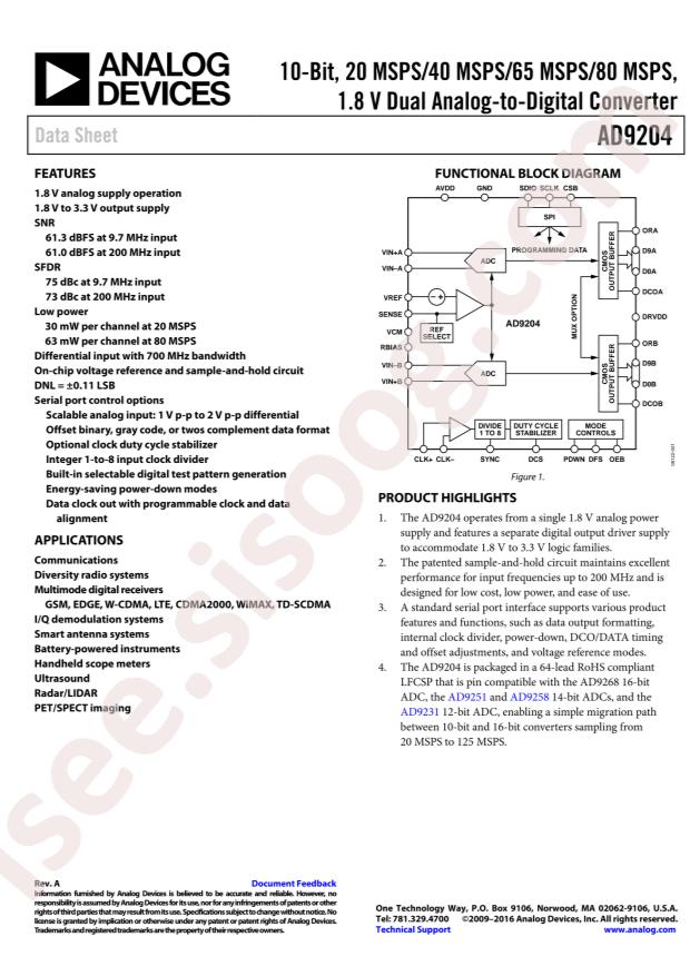 AD9204BCPZ-40
