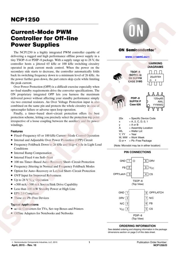 NCP1250BSN65T1G