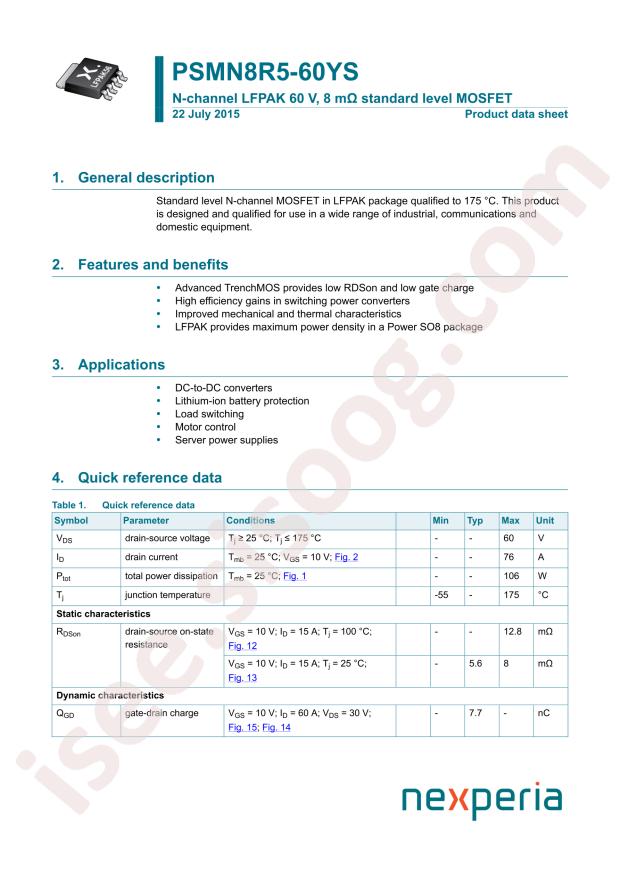 PSMN8R5-60YS,115