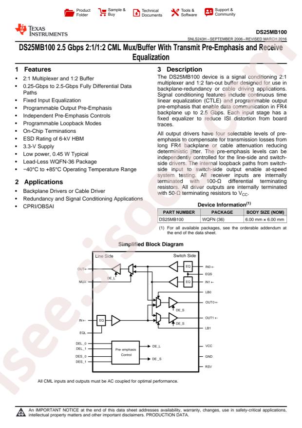 DS25MB100TSQ/NOPB