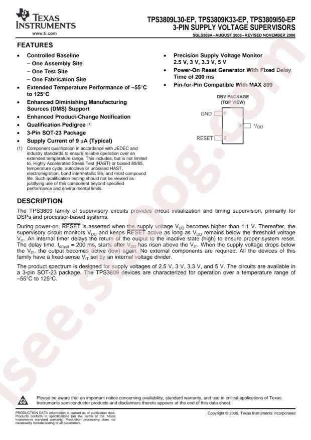 TPS3809I50MDBVREP